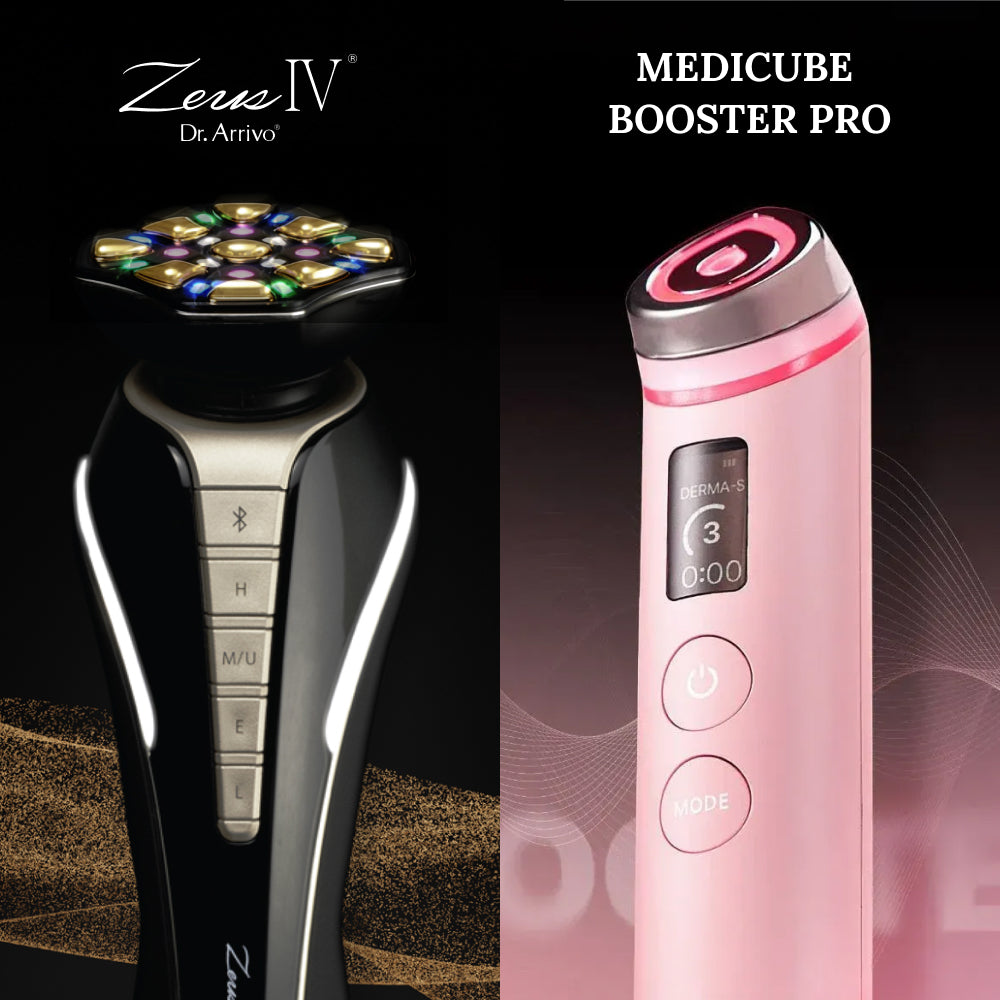 ZEUS IV vs Medicube Booster Pro: an honest comparison for those who ch